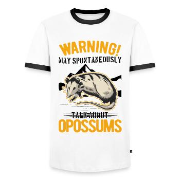 Opossum Geschenk Possum Beutelratte - Männer Kontrast-T-Shirt - Weiß/Schwarz - Vorne - AI Model Female 172 light (172cm) & AI Model Male 178 dark (178cm)