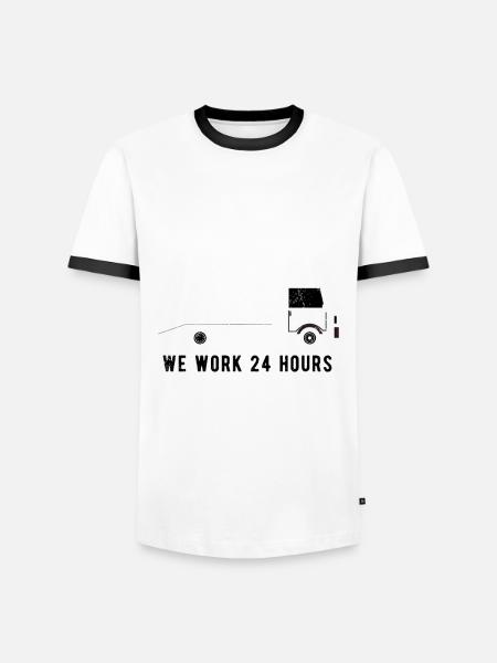 Abschlepper Abschleppdienst Abschleppwagenfahrer - Männer Kontrast-T-Shirt - Weiß/Schwarz