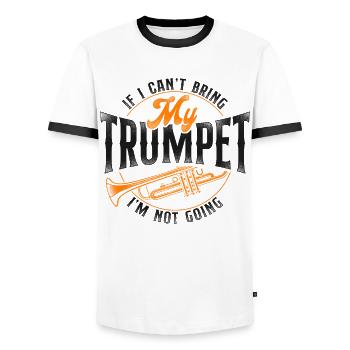 Trumpet Player Vintage If I Can't - Männer Kontrast-T-Shirt - Weiß/Schwarz - Vorne - AI Model Female 172 light (172cm) & AI Model Male 178 dark (178cm)