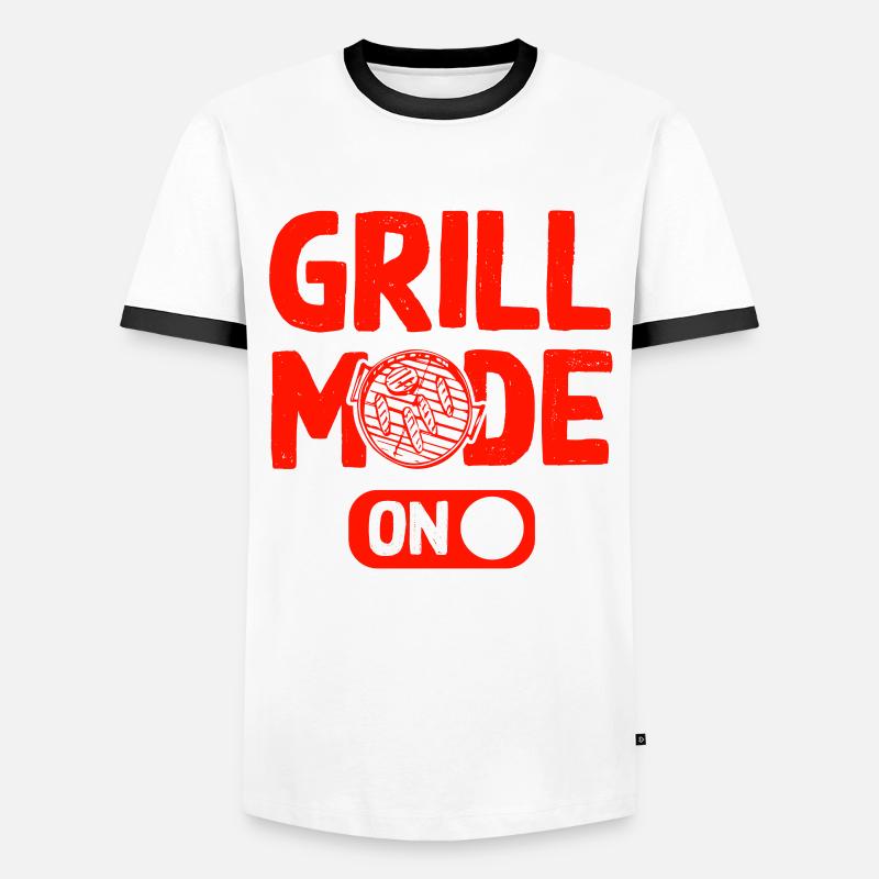 grill mode on - Männer Kontrast-T-Shirt - Weiß/Schwarz