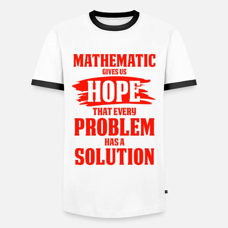 mathematics - Men's Ringer Shirt - white/black