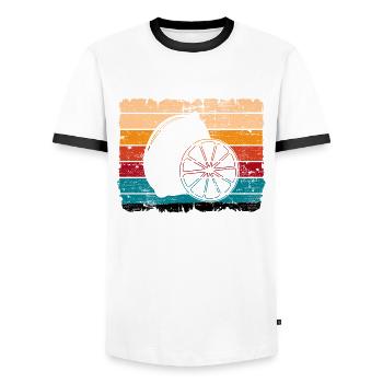 Lemon Fruit Lover Retro Lemonade Gift idea - Männer Kontrast-T-Shirt - Weiß/Schwarz - Vorne - AI Model Female 172 light (172cm) & AI Model Male 178 dark (178cm)