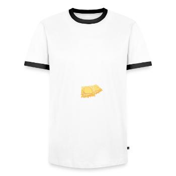 Noodles Noodle Lover Ravioli Gift - Men's Ringer Shirt - white/black - Front - AI Model Female 172 light (172cm) & AI Model Male 178 dark (178cm)
