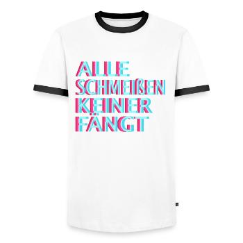 Techno Raver EDM Uptempo Speedcore Tekk Hardtekk - Männer Kontrast-T-Shirt - Weiß/Schwarz - Vorne - AI Model Female 172 light (172cm) & AI Model Male 178 dark (178cm)