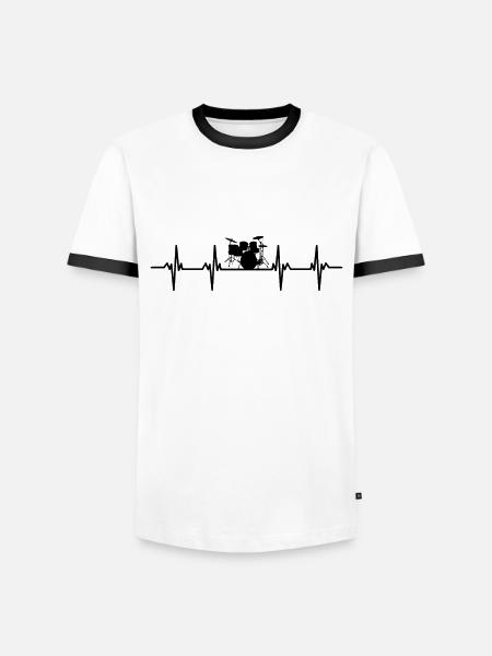 Drummer Drum Drummer Drummer Drums - Men's Ringer Shirt - white/black
