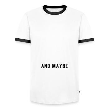 Joueur de tennis Tennis - T-shirt contrasté Homme - blanc/noir - Devant - AI Model Female 172 light (172cm) & AI Model Male 178 dark (178cm)