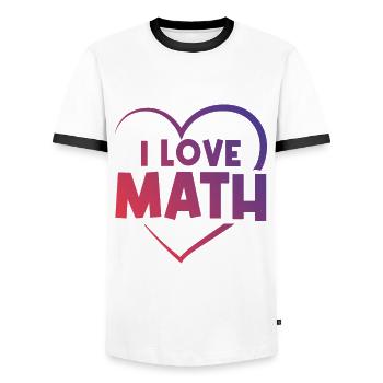 I love math - Men's Ringer Shirt - white/black - Front - AI Model Female 172 light (172cm) & AI Model Male 178 dark (178cm)