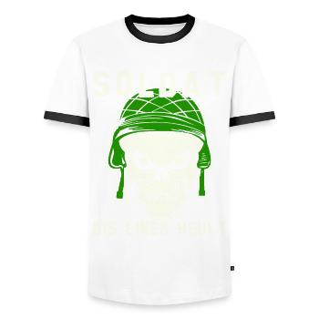Feldjäger Soldat Panzergrenadier - Männer Kontrast-T-Shirt - Weiß/Schwarz - Vorne - AI Model Female 172 light (172cm) & AI Model Male 178 dark (178cm)
