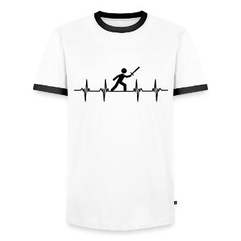 Sword Fighting Sword Blade Lance Sabre Dagger - T-shirt contrasté Homme - blanc/noir - Devant - AI Model Female 172 light (172cm) & AI Model Male 178 dark (178cm)