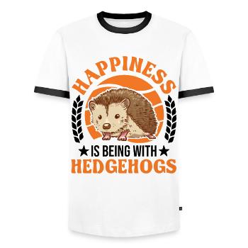 Hedgehog Luck Goose Hedgehog - Men's Ringer Shirt - white/black - Front - AI Model Female 172 light (172cm) & AI Model Male 178 dark (178cm)