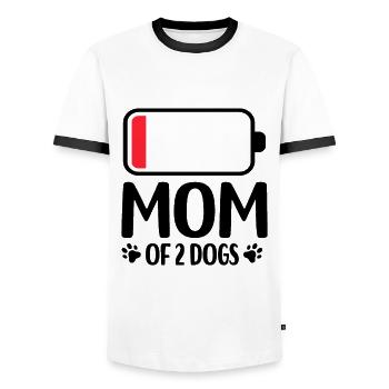 canine - T-shirt contrasté Homme - blanc/noir - Devant - AI Model Female 172 light (172cm) & AI Model Male 178 dark (178cm)