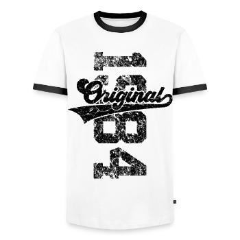 42ND BIRTHDAY ORIGINAL 1984 - Men's Ringer Shirt - white/black - Front - AI Model Female 172 light (172cm) & AI Model Male 178 dark (178cm)