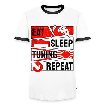 Auto Tuning Tuner Schrauber Mechaniker - Männer Kontrast-T-Shirt - Weiß/Schwarz - Vorne - AI Model Female 172 light (172cm) & AI Model Male 178 dark (178cm)