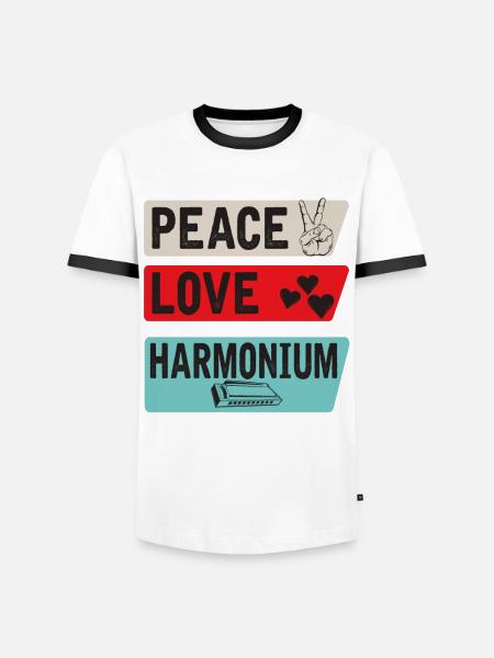 Harmonium Musical Instrument Melodeon - Männer Kontrast-T-Shirt - Weiß/Schwarz