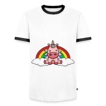 Ich hab das schon verstanden ist mir aber egal - Männer Kontrast-T-Shirt - Weiß/Schwarz - Vorne - AI Model Female 172 light (172cm) & AI Model Male 178 dark (178cm)