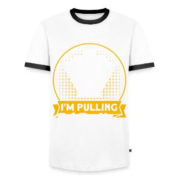 Harfenist Ich ziehe alle Saiten Geschenk - Männer Kontrast-T-Shirt - Weiß/Schwarz - Vorne - AI Model Female 172 light (172cm) & AI Model Male 178 dark (178cm)