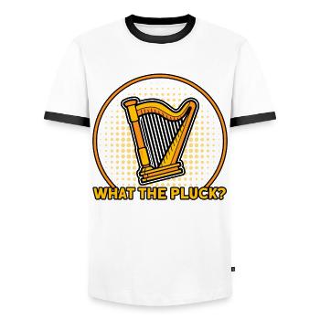 Harpiste Harpiste Joueur De Harpe Professeur Orchestre - T-shirt contrasté Homme - blanc/noir - Devant - AI Model Female 172 light (172cm) & AI Model Male 178 dark (178cm)