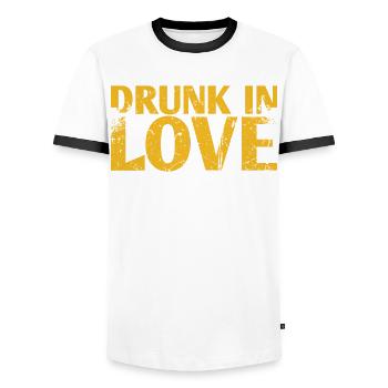 Drunk In Love Marriage Draft Pour - T-shirt contrasté Homme - blanc/noir - Devant - AI Model Female 172 light (172cm) & AI Model Male 178 dark (178cm)