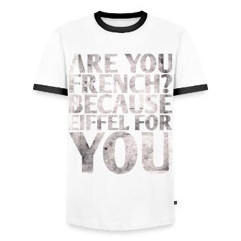 Sind Sie Franzose, Weil Eiffel Für Sie Design Für - Männer Kontrast-T-Shirt - Weiß/Schwarz - Vorne - AI Model Female 172 light (172cm) & AI Model Male 178 dark (178cm)
