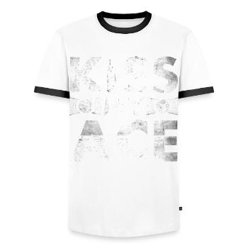 Kiss My Ace Design Für Tennisspieler Oder Tennis - Männer Kontrast-T-Shirt - Weiß/Schwarz - Vorne - AI Model Female 172 light (172cm) & AI Model Male 178 dark (178cm)
