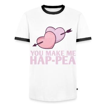 Ils me font Hap-pea-marriage-design pour la mariée - T-shirt contrasté Homme - blanc/noir - Devant - AI Model Female 172 light (172cm) & AI Model Male 178 dark (178cm)