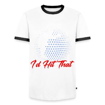 Boules game I would meet the gift - Men's Ringer Shirt - white/black - Front - AI Model Female 172 light (172cm) & AI Model Male 178 dark (178cm)