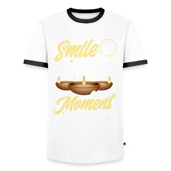 Diwali Hindus Sikh Festival of Lights Gift - Men's Ringer Shirt - white/black - Front - AI Model Female 172 light (172cm) & AI Model Male 178 dark (178cm)