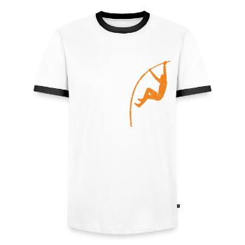 Run Jump Fly Pole Jumping Track - T-shirt contrasté Homme - blanc/noir - Devant - AI Model Female 172 light (172cm) & AI Model Male 178 dark (178cm)