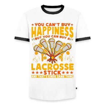 Lacrosse Lustige Sprüche - Männer Kontrast-T-Shirt - Weiß/Schwarz - Vorne - AI Model Female 172 light (172cm) & AI Model Male 178 dark (178cm)