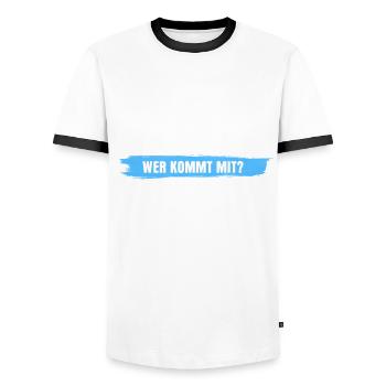 Rudern Kanu Kajak Ruderer Rudersport - Männer Kontrast-T-Shirt - Weiß/Schwarz - Vorne - AI Model Female 172 light (172cm) & AI Model Male 178 dark (178cm)