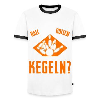 Kegeln Kegler Kegel Humor Kegelverein - Männer Kontrast-T-Shirt - Weiß/Schwarz - Vorne - AI Model Female 172 light (172cm) & AI Model Male 178 dark (178cm)