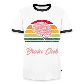 Neurobiology Neuroscientist Gift - Men's Ringer Shirt - white/black - Front - AI Model Female 172 light (172cm) & AI Model Male 178 dark (178cm)