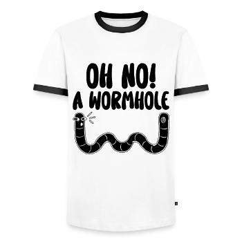 Oh non Un trou de ver Astronomie Univers des étoiles spatiales - T-shirt contrasté Homme - blanc/noir - Devant - AI Model Female 172 light (172cm) & AI Model Male 178 dark (178cm)