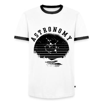 Astronomy Lovers Space Stars Universe Moon Planet - Men's Ringer Shirt - white/black - Front - AI Model Female 172 light (172cm) & AI Model Male 178 dark (178cm)