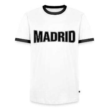 Madrid - Männer Kontrast-T-Shirt - Weiß/Schwarz - Vorne - AI Model Female 172 light (172cm) & AI Model Male 178 dark (178cm)