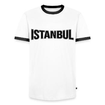 Istanbul - Männer Kontrast-T-Shirt - Weiß/Schwarz - Vorne - AI Model Female 172 light (172cm) & AI Model Male 178 dark (178cm)