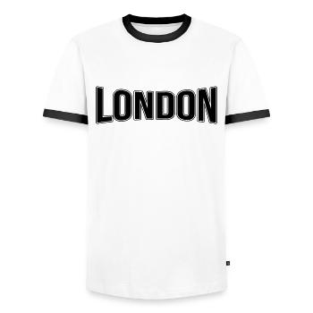 London - Männer Kontrast-T-Shirt - Weiß/Schwarz - Vorne - AI Model Female 172 light (172cm) & AI Model Male 178 dark (178cm)