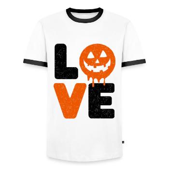 Halloween Love Funny Saying Sayings - Men's Ringer Shirt - white/black - Front - AI Model Female 172 light (172cm) & AI Model Male 178 dark (178cm)