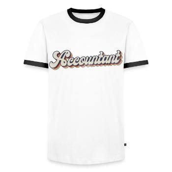 Comptable Comptable Comptable Comptabilité - T-shirt contrasté Homme - blanc/noir - Devant - AI Model Female 172 light (172cm) & AI Model Male 178 dark (178cm)
