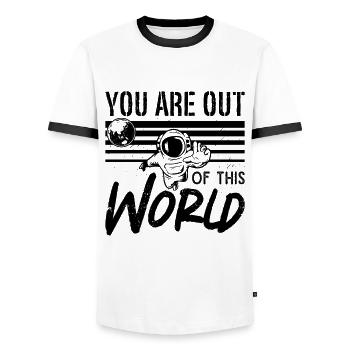 You Are Out Of This World Astronomy Space Stars - Männer Kontrast-T-Shirt - Weiß/Schwarz - Vorne - AI Model Female 172 light (172cm) & AI Model Male 178 dark (178cm)