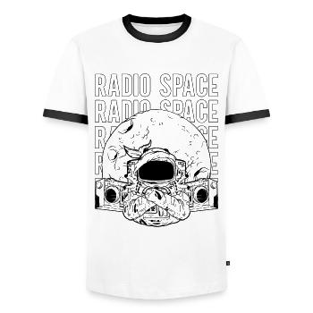 Astronomie Music Lover Univers Radio Space Stars - T-shirt contrasté Homme - blanc/noir - Devant - AI Model Female 172 light (172cm) & AI Model Male 178 dark (178cm)
