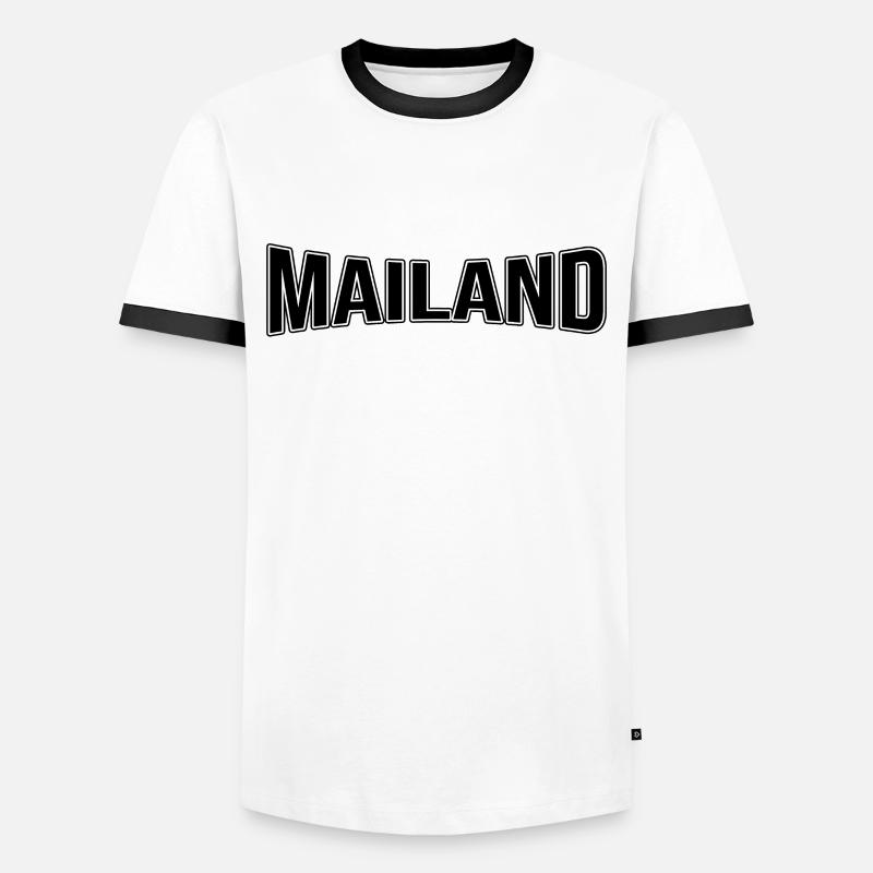 Mailand - Männer Kontrast-T-Shirt - Weiß/Schwarz