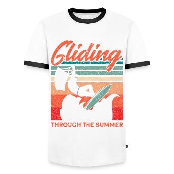 Kiteboarder Kitesurfer Kiten Kiteboard Cadeau - T-shirt contrasté Homme - blanc/noir - Devant - AI Model Female 172 light (172cm) & AI Model Male 178 dark (178cm)
