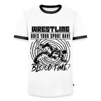 Catch Wrestling fait votre sport combattre lutteur - T-shirt contrasté Homme - blanc/noir - Devant - AI Model Female 172 light (172cm) & AI Model Male 178 dark (178cm)