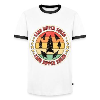 Arrowhead Hunter Sand Dipper Squad - Men's Ringer Shirt - white/black - Front - AI Model Female 172 light (172cm) & AI Model Male 178 dark (178cm)