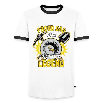 Prospecteurs d’or Mineurs d’or Chercheurs d’or - T-shirt contrasté Homme - blanc/noir - Devant - AI Model Female 172 light (172cm) & AI Model Male 178 dark (178cm)