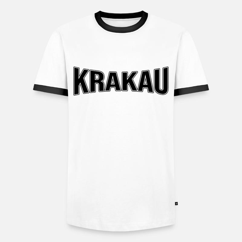 Krakau - Männer Kontrast-T-Shirt - Weiß/Schwarz