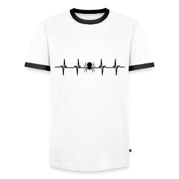 Spiders Spider web web arachnid legs 8 spider - Men's Ringer Shirt - white/black - Front - AI Model Female 172 light (172cm) & AI Model Male 178 dark (178cm)