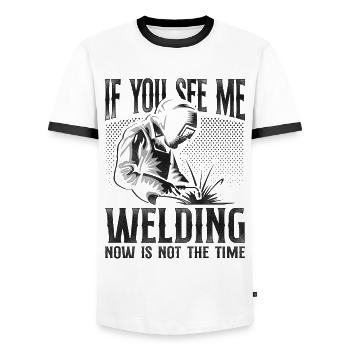 Welder Welding Vintage If You See - Männer Kontrast-T-Shirt - Weiß/Schwarz - Vorne - AI Model Female 172 light (172cm) & AI Model Male 178 dark (178cm)
