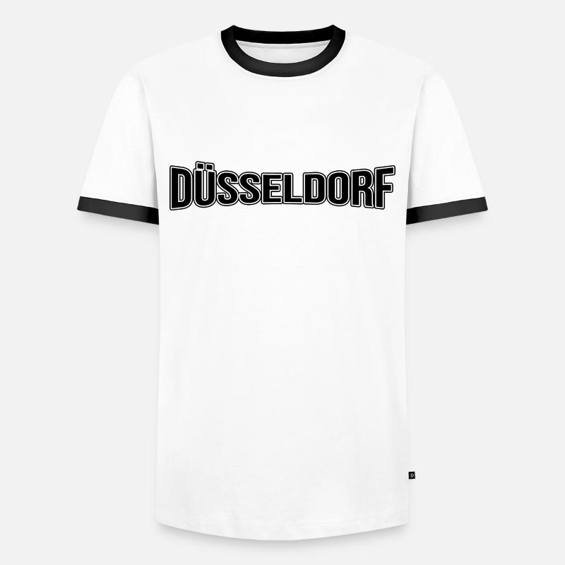 Düsseldorf - Männer Kontrast-T-Shirt - Weiß/Schwarz